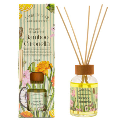 Difusor de Varillas Bambú & Citronela Ambientair | Aromatizante Antimosquitos para Hogar