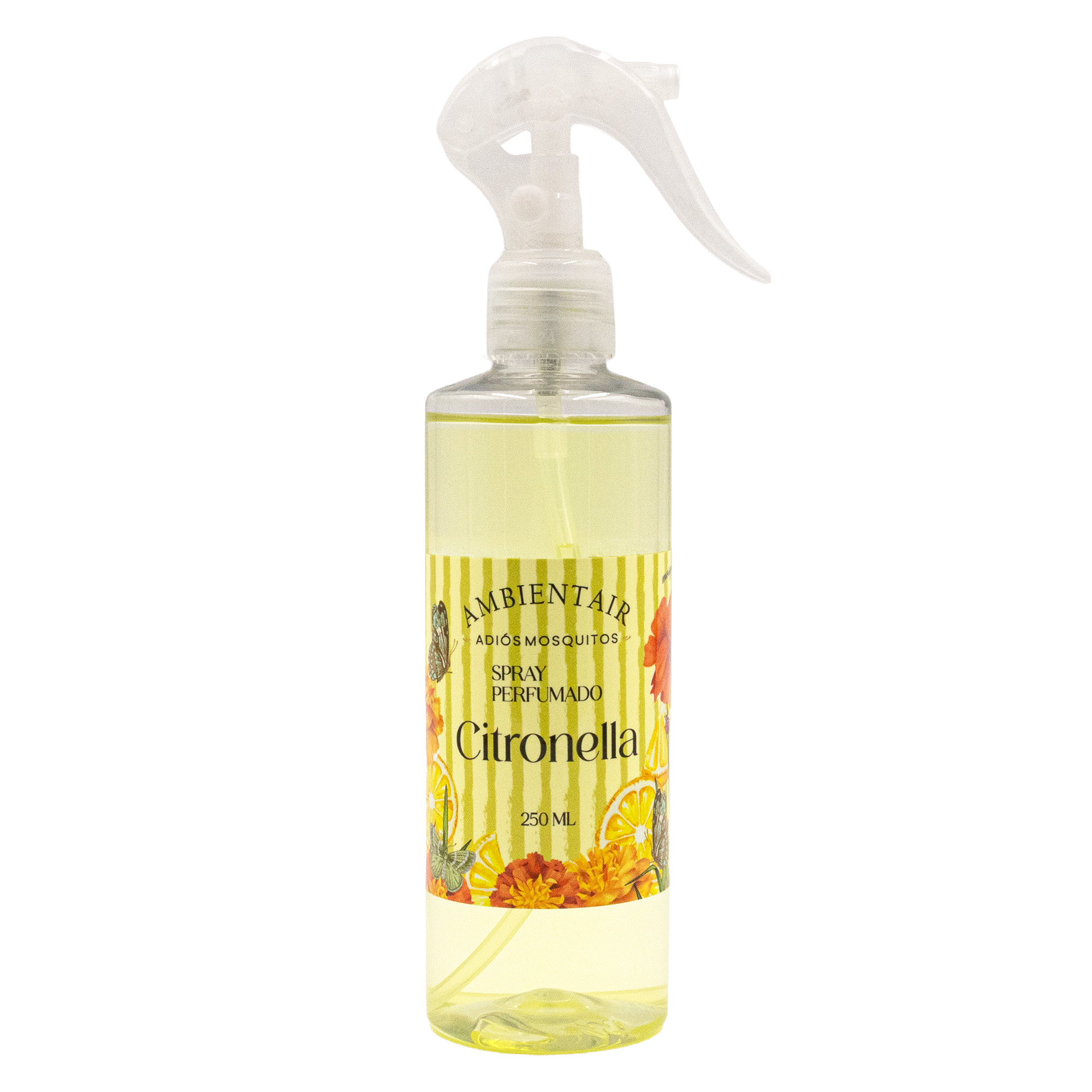Room Spray Citronella Antimosquitos 250 ml | Aromatizante en Spray para Hogar, Terraza y Jardín | Fragancia Fresca y Natural